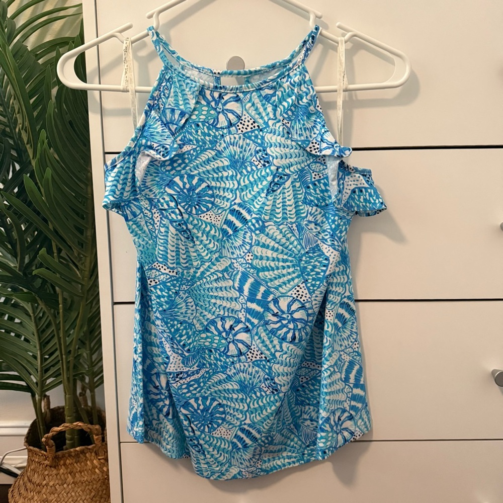 Lilly Pulitzer Blue and White Sleeveless Top XS